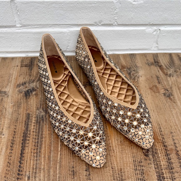 Birdies Shoes - BIRDIES Goldfinch Pointed Toe Flat in Quartz Crystal Suede, SZ 8 BRAND NEW!